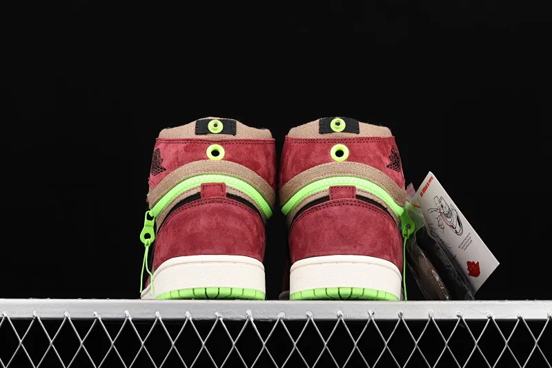 All categories Air Jordan Jordan series basketball shoes Air Jordan 1 High Z version Air Jordan 1 Switch AJ1 Joe 1 dark red zipper high-top cultural basketball shoes CW6576-600